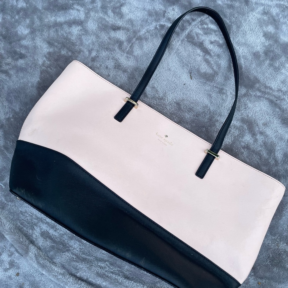 Kate Spade Black and Cream Minimalist Tote